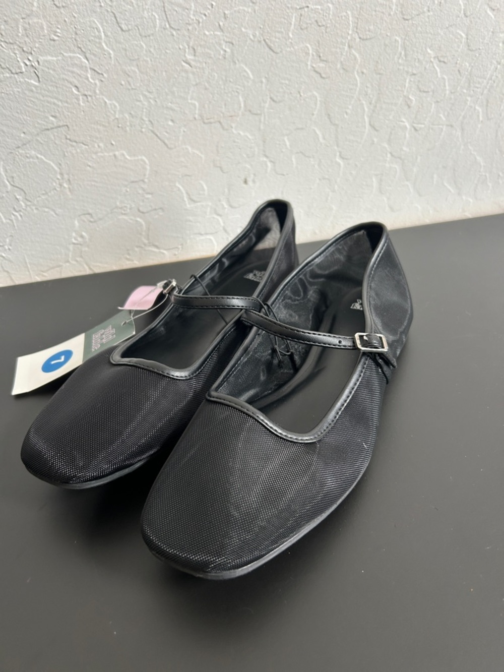 NWT Women’s Wild Fable Black Mesh Mary Jane-Style Flats with Memory Foam Size 7 - Picture 3 of 5